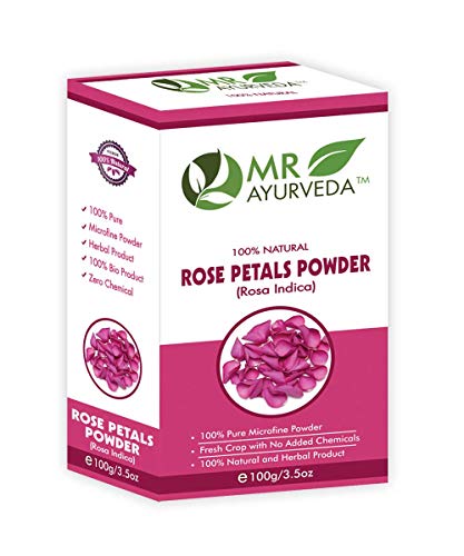 MR Ayurveda 100% Pure Organic Rose Petals Powder for Face & Skin Care - 100 Grams | Chemical-Free, Natural Glow Boost | Perfect for DIY Face Masks, Scrubs & Aromatherapy