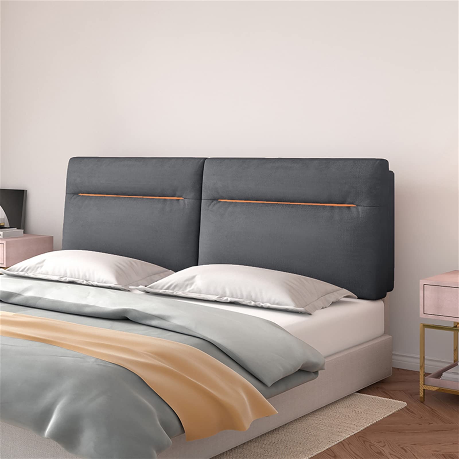 Soft Fleece Upholstered Headboard Cushion - 70.8