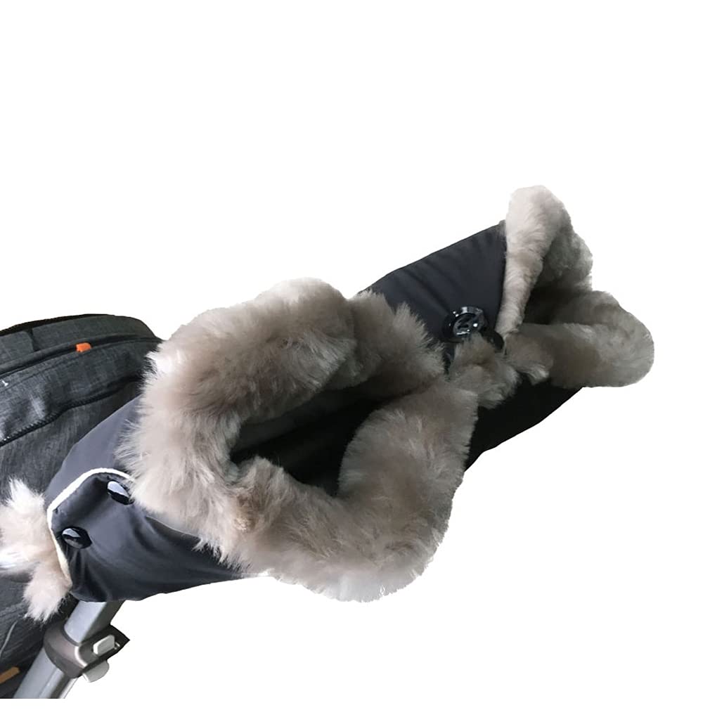 Premium Waterproof Universal Stroller Bunting Bag with Adjustable Front Height - Anti-Slip, Anti-Kick Design & Lambskin Handmuff for Cold Protection - Perfect for Winter Walks, Shopping Trips, and Outdoor Adventures with Baby