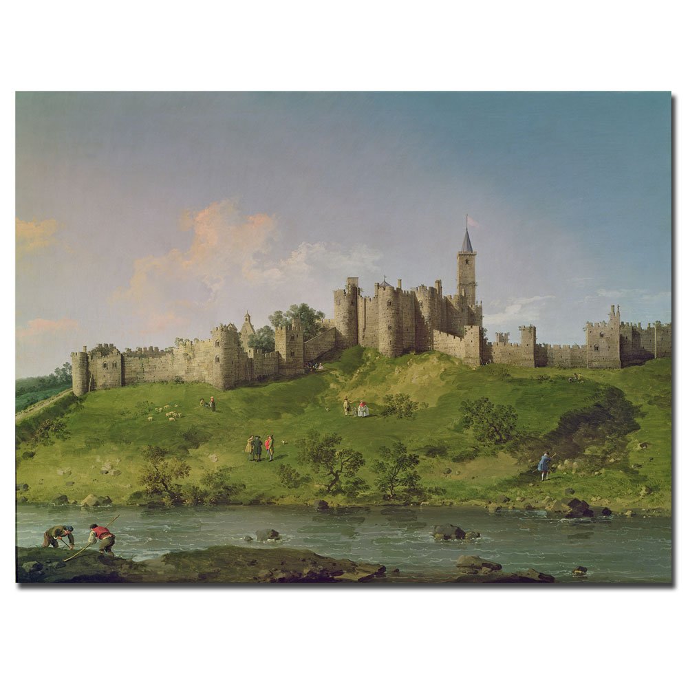 Trademark Fine Art Canaletto Alnwick Castle Canvas Wall Art Print - Premium Home Decor for Living Room, Bedroom & Office