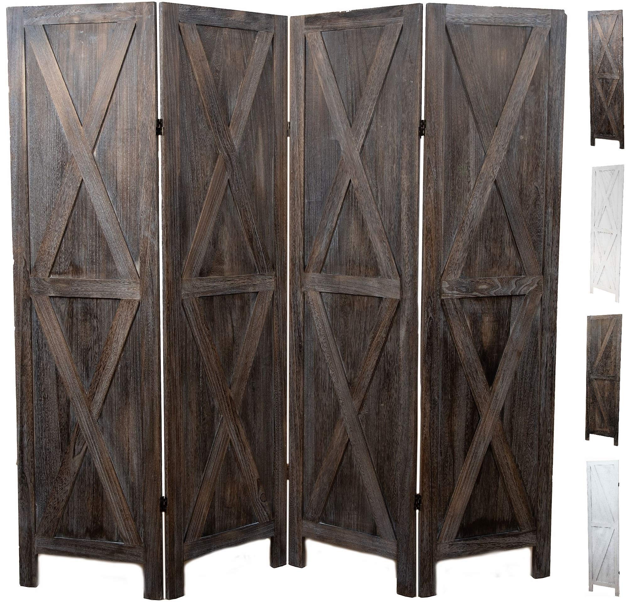 Premium Rustic Barnwood Room Divider - Folding Privacy Screen for Home & Office Partition, Wall Separator, Temporary Wall (Barnwood X) | Perfect for Living Rooms, Bedrooms, and Open Space Dividers