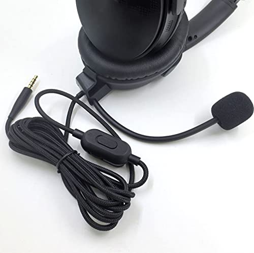 Yaowanguan Boom Microphone Cable for Bose QuietComfort 35 (QC35) & QuietComfort 35 II (QC35 II) Headphones with Volume Control & Mute Switch - Compatible with PS4, PS5, Xbox One, Series X/S Controllers & PC (Black, 2M) - Perfect for Gaming, Streaming & Online Meetings