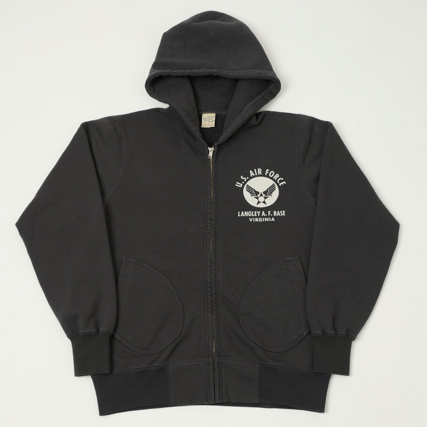 Buzz Rickson's BR65599 U.S.A.F Full Zip Sweat Parka Jacket - Black | Military Style Outerwear for Men | Perfect for Casual Wear, Outdoor Activities & Street Fashion