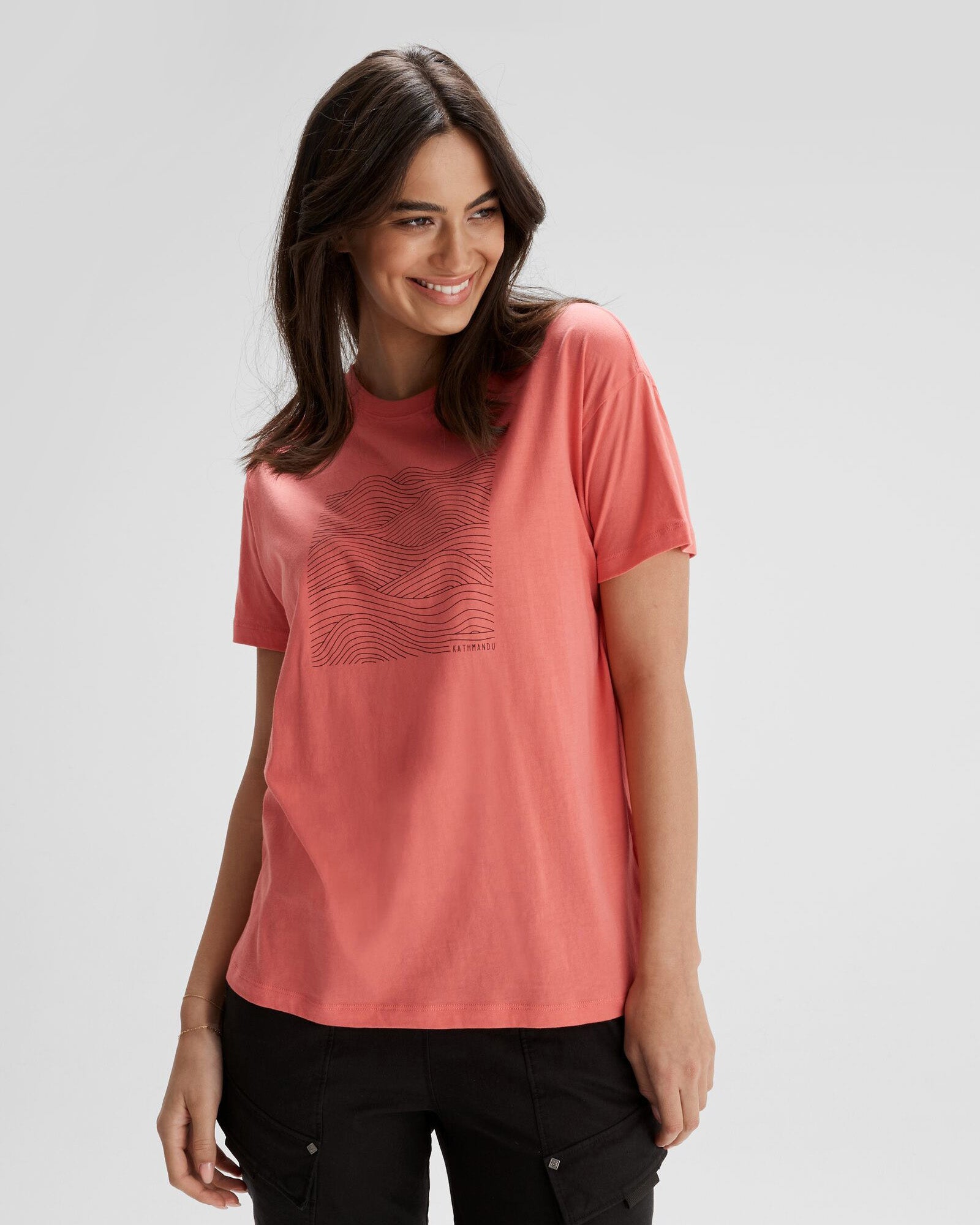 Organic Cotton Women's Ripple T-Shirt - Soft & Breathable Casual Tee for Everyday Wear | Perfect for Summer Outfits, Yoga, and Beach Days