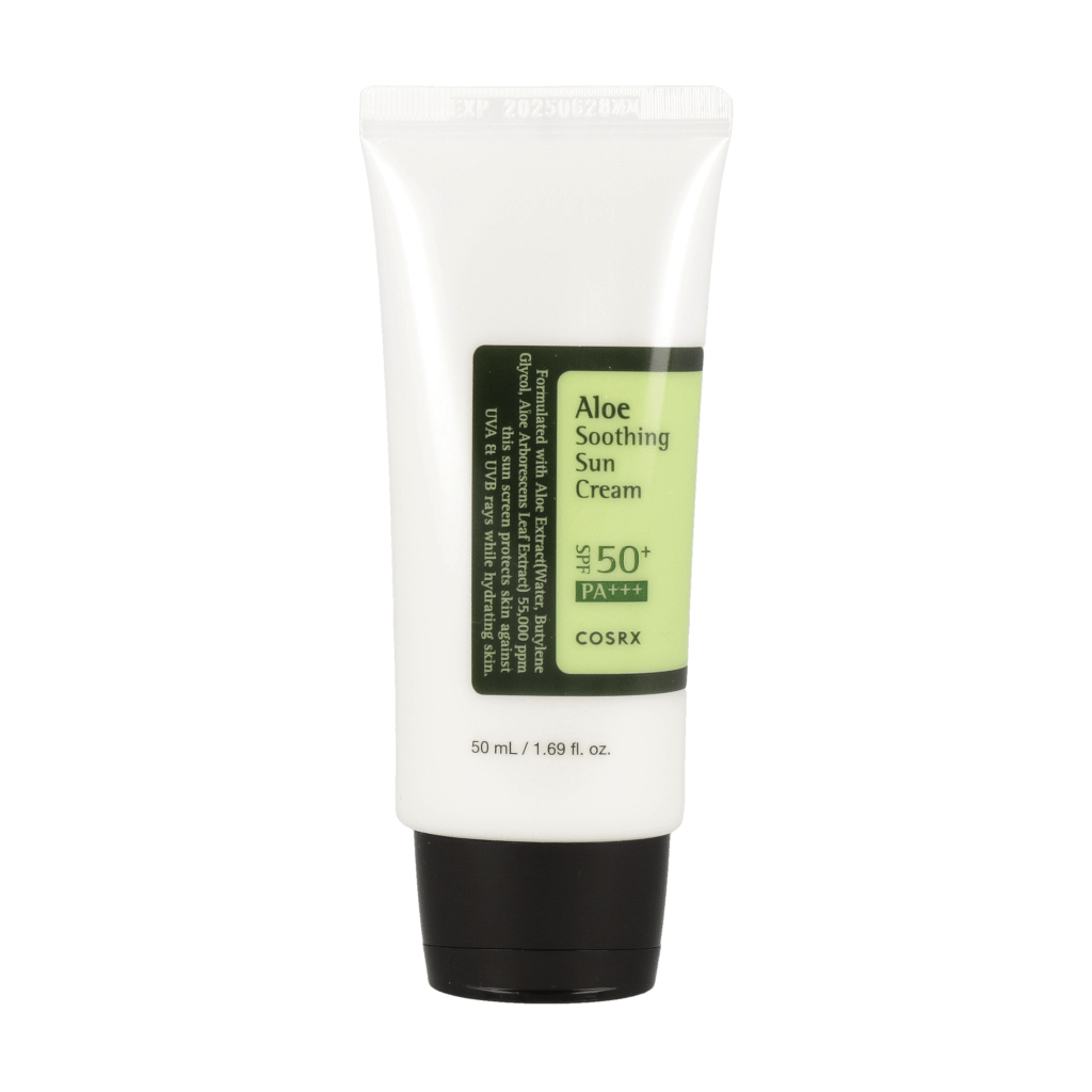 COSRX Aloe Soothing Sun Cream SPF50+ PA+++ 50ml - Hydrating & Calming Daily Sunscreen for Face, Sensitive Skin Care - Perfect for Outdoor Activities, Beach & Daily UV Protection