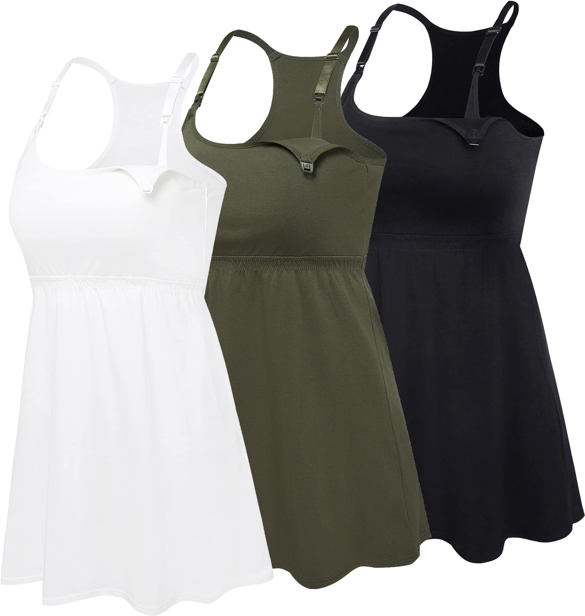 Comfortable Cotton Nursing Tank Top with Built-in Shelf Bra - Maternity Cami for Breastfeeding & Pregnancy - Perfect for Nursing, Lounging & Everyday Wear