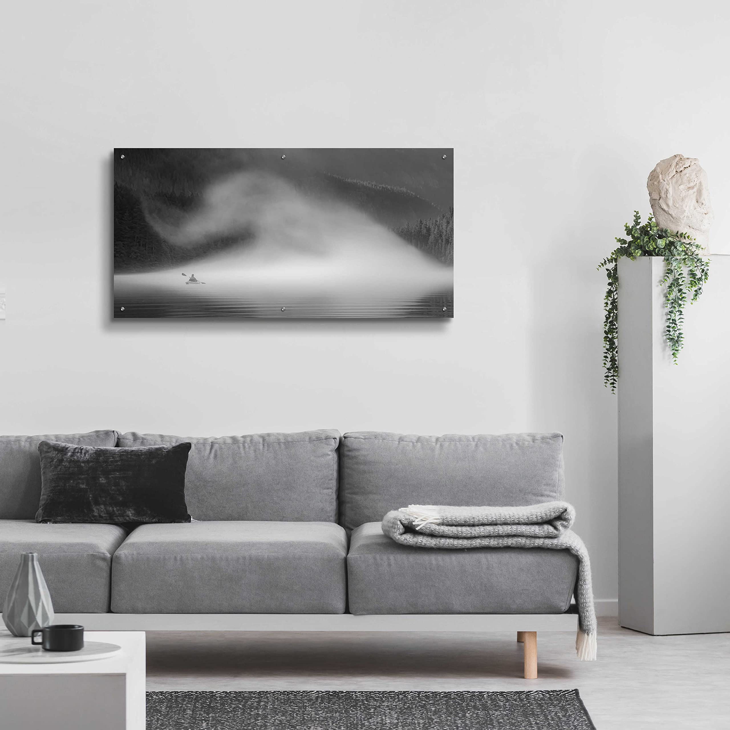 Epic Acrylic Glass Wall Art 'Into The Swirl II' by Don Schwartz - 48x24 Inches Modern Abstract Painting for Living Room, Bedroom & Office Decor