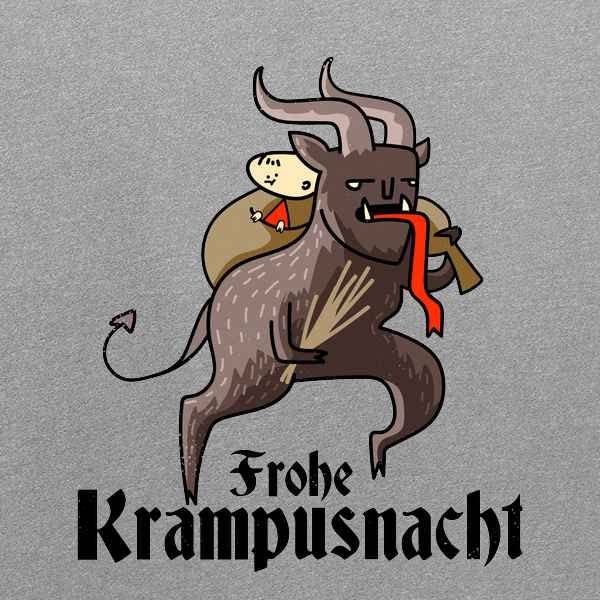 Funny Krampus Christmas Graphic Tee for Men - Pop Threads Frohe Krampusnacht T-Shirt - Perfect for Holiday Parties & Festive Gatherings