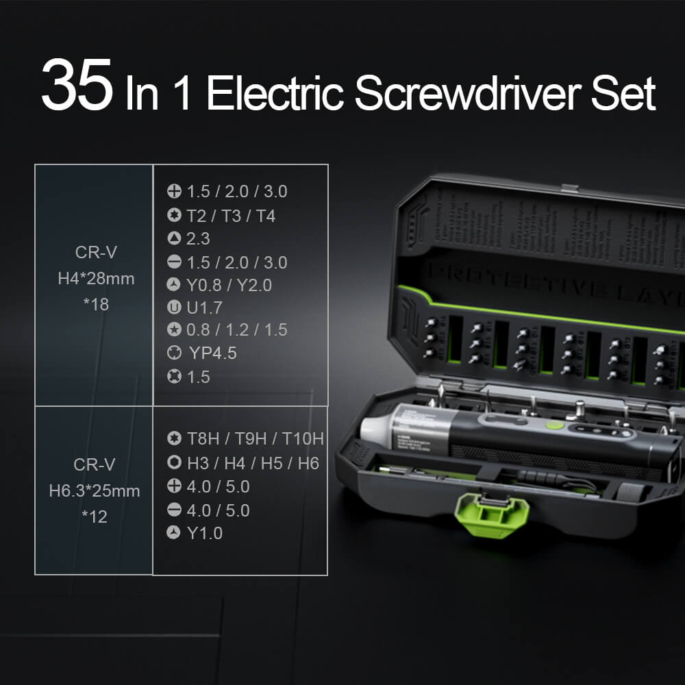 SSIMDER ES01 Electric 35-in-1 Screwdriver Set with Magnetic Bits | Precision Repair Tool Kit for Electronics, Phones, Laptops, Appliances | DIY Home & Office Maintenance