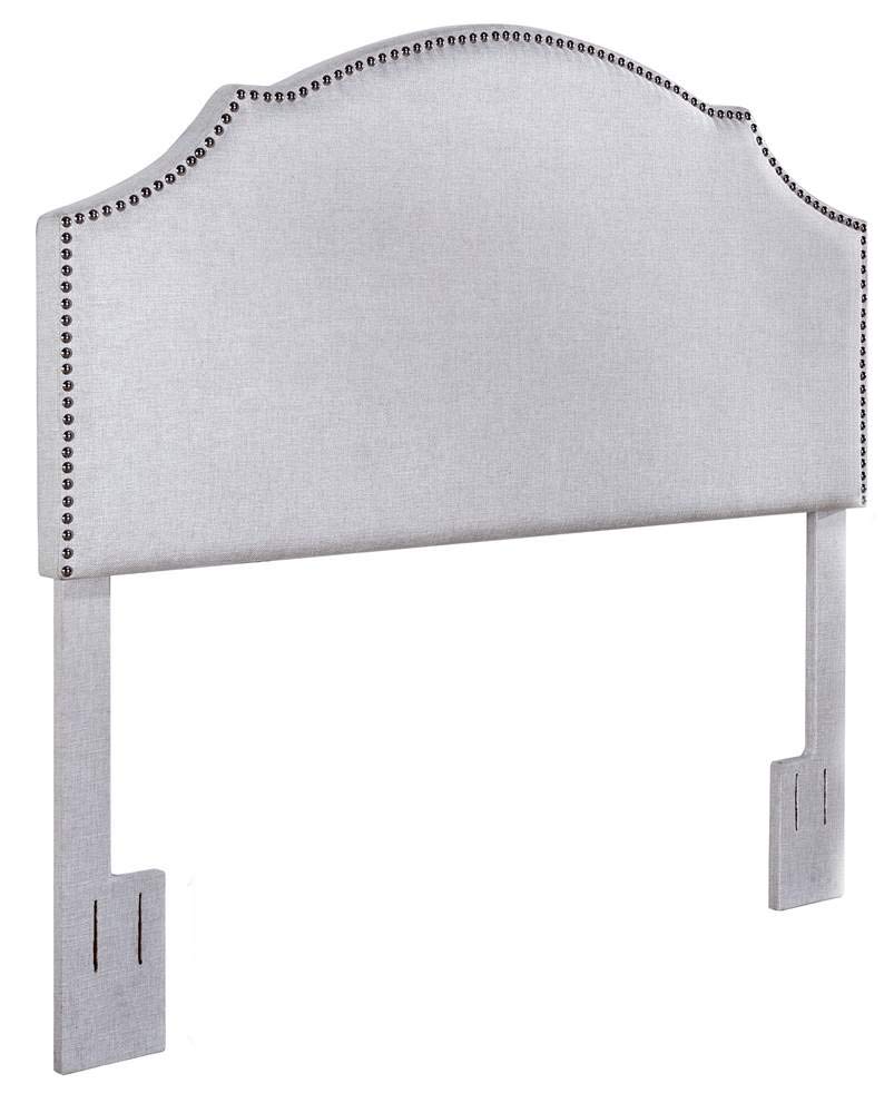 Light Gray Nailhead Trim Upholstered Headboard - King Size (78.54
