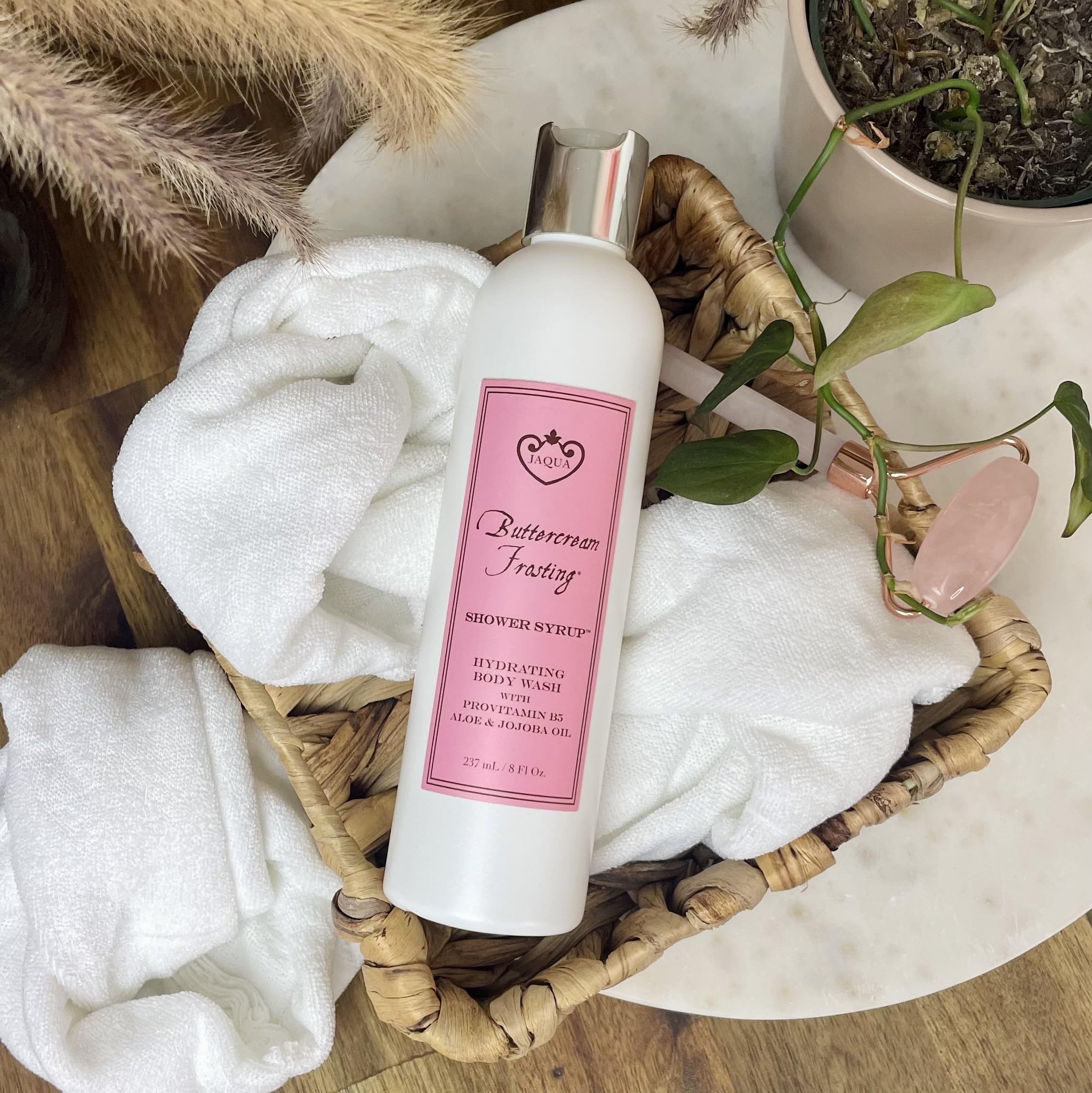 Jaqua Vegan Hydrating Body Wash with Jojoba & Rosehip Oil - Buttercream Frosting Scent | Moisturizing Shower Gel for Dry Skin | Perfect for Daily Use & Gift Giving