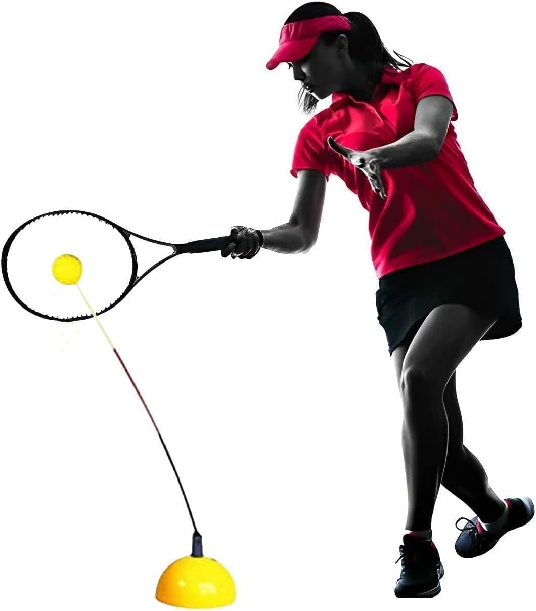 Tennis Trainer Rebound Ball - Solo Practice Rebounder for Indoor/Outdoor Use | Self Training Equipment to Improve Muscle Memory & Correct Posture | Perfect for Beginners & Backyard Tennis Drills