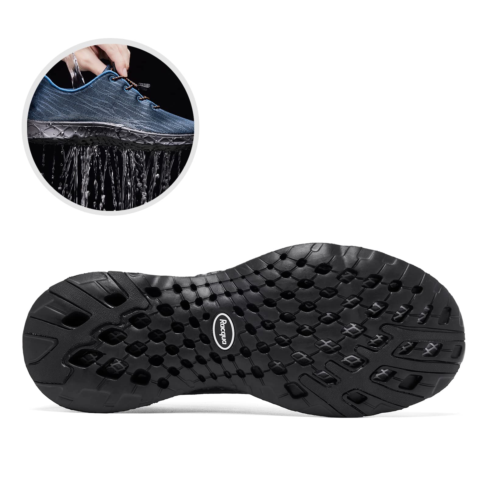Racqua Unisex Breathable Mesh Water Shoes for Women & Men - Lightweight Quick-Dry Aqua Shoes for Swimming, Beach, Yoga & Water Sports