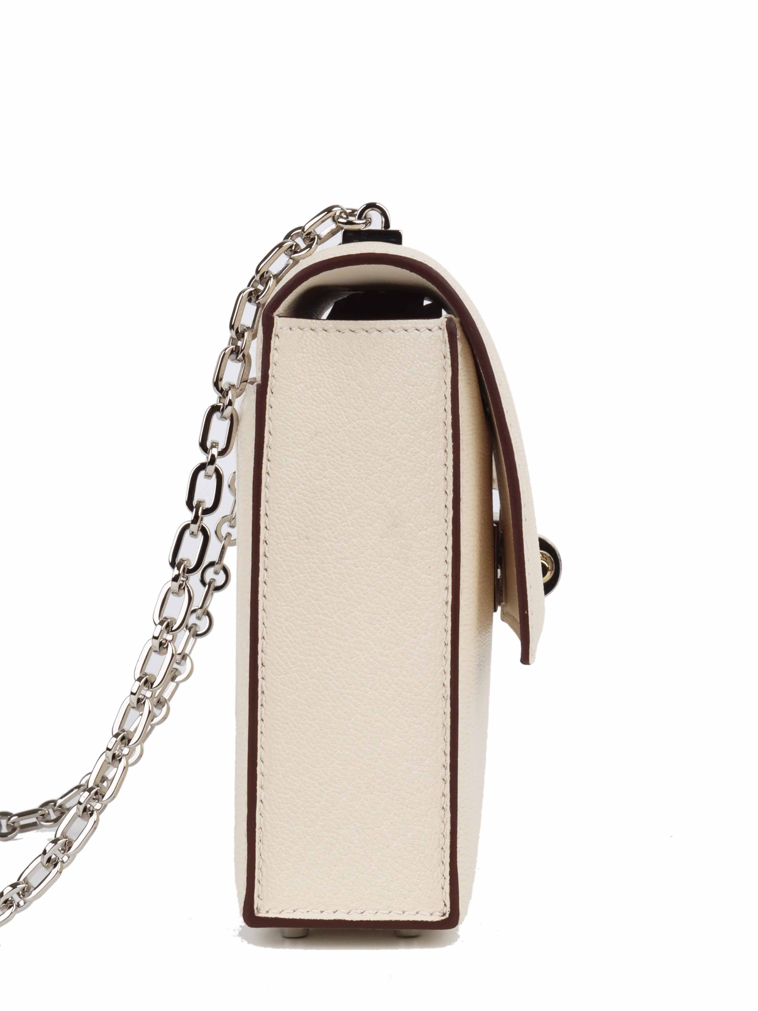 Hermes Mini Verrou Bag in Chevre Mysore Nata Leather with Havane/Tchai/Etoupe Hardware - Luxury Crossbody Bag for Women | Perfect for Evening Events, Date Nights & Special Occasions