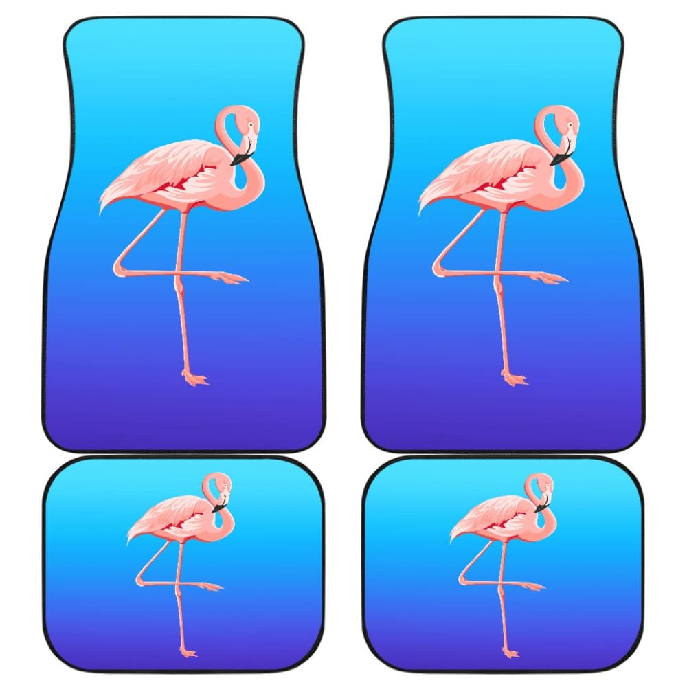 Premium Blue & Pink Flamingo Car Floor Mats - Waterproof All-Weather Protection - Perfect for SUVs, Trucks & Sedans - Fun Tropical Style for Beach Trips & Summer Road Adventures
