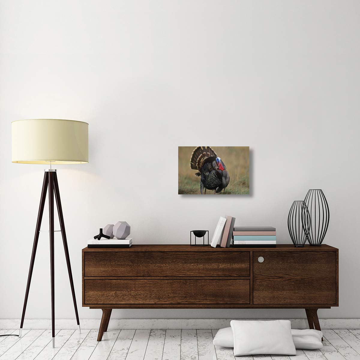 Global Gallery Wild Turkey Male Canvas Art Print - 24x16 Inches - North American Wildlife Wall Decor for Living Room, Bedroom & Office