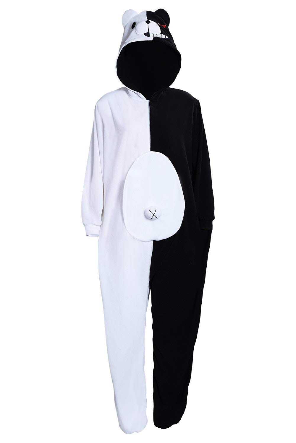 Unisex Adult Monokuma Bear Onesie Pajamas - Anime Cosplay Costume & Jumpsuit for Halloween, Sleepwear & Party Outfits