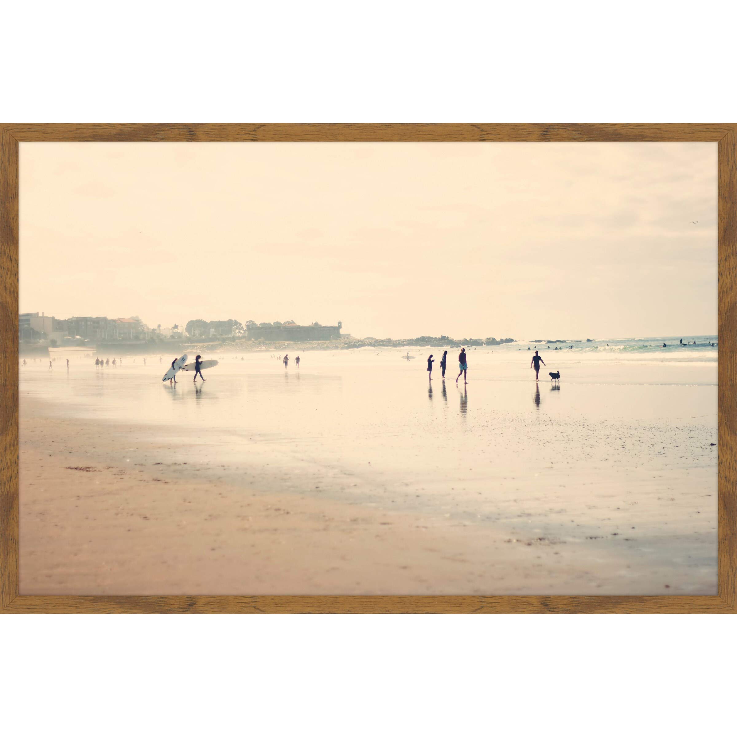 Handmade Beach Life Framed Print 24x16 - Coastal Wall Art Decor for Living Room, Bedroom & Office - Marmont Hill