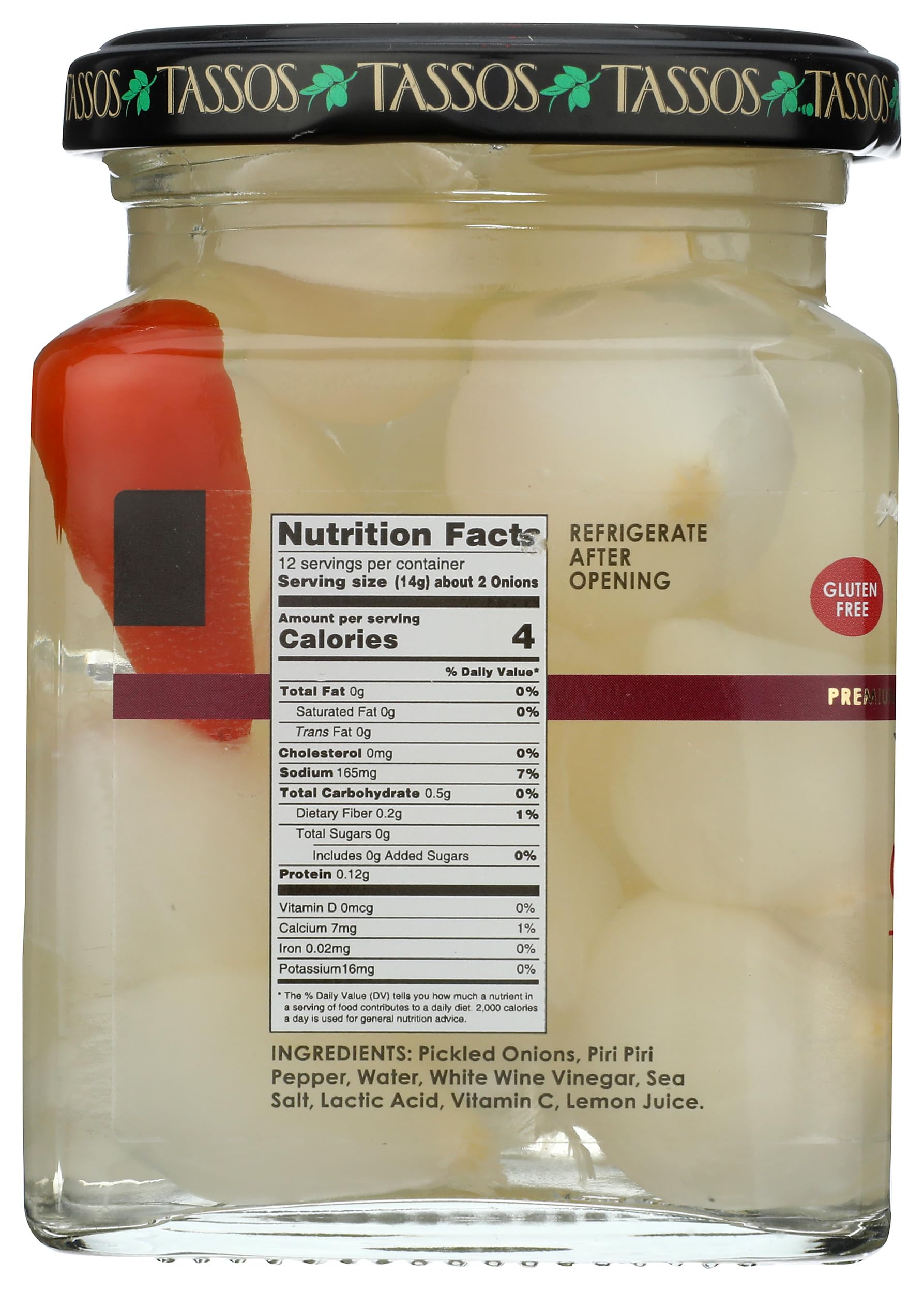 TASSOS Piri Piri Cocktail Onions - 10.2 oz Jar | Spicy Pickled Onions for Martinis, Bloody Marys & Charcuterie Boards | Perfect for Cocktails, Appetizers & Gourmet Snacking