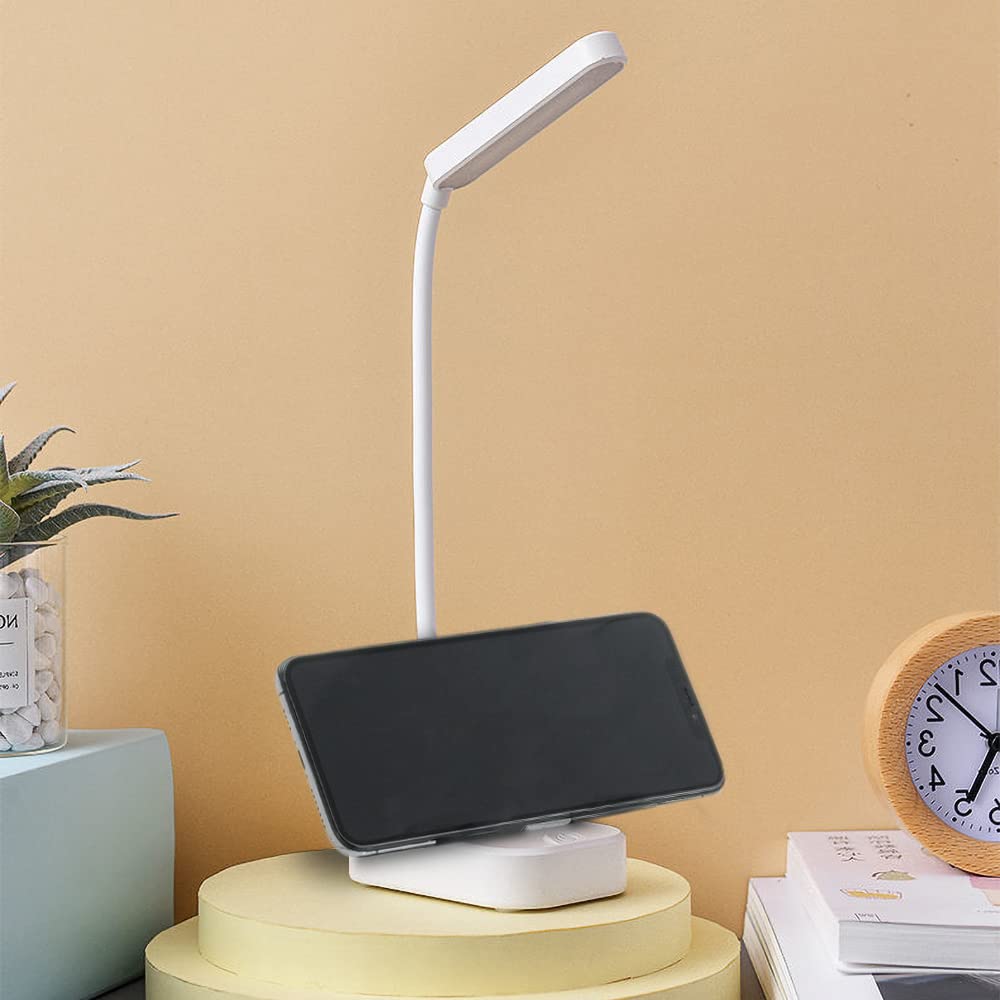 Wireless Desk Lamp with USB Power Cable - 3 Brightness Levels, 360° Rotating Gooseneck, Battery Operated - Perfect for Bedside, Office, Reading & Study Lighting