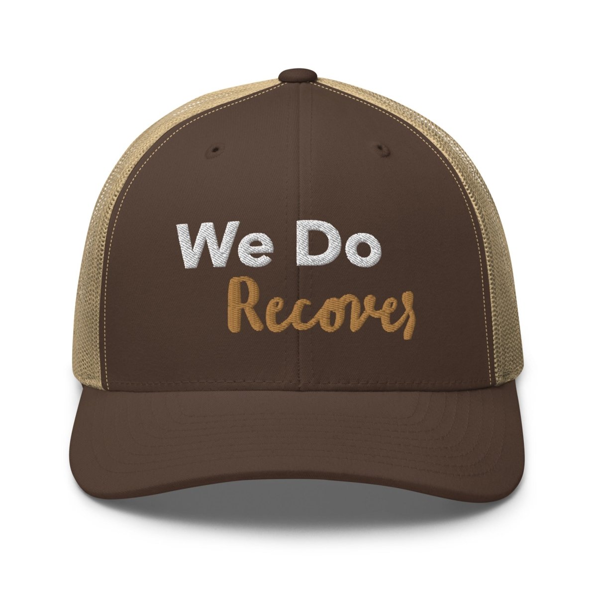 We Do Recover Trucker Cap - Inspirational Recovery Message Hat for Addiction & Sobriety Support - Perfect for 12-Step Meetings, Rehab & Everyday Encouragement