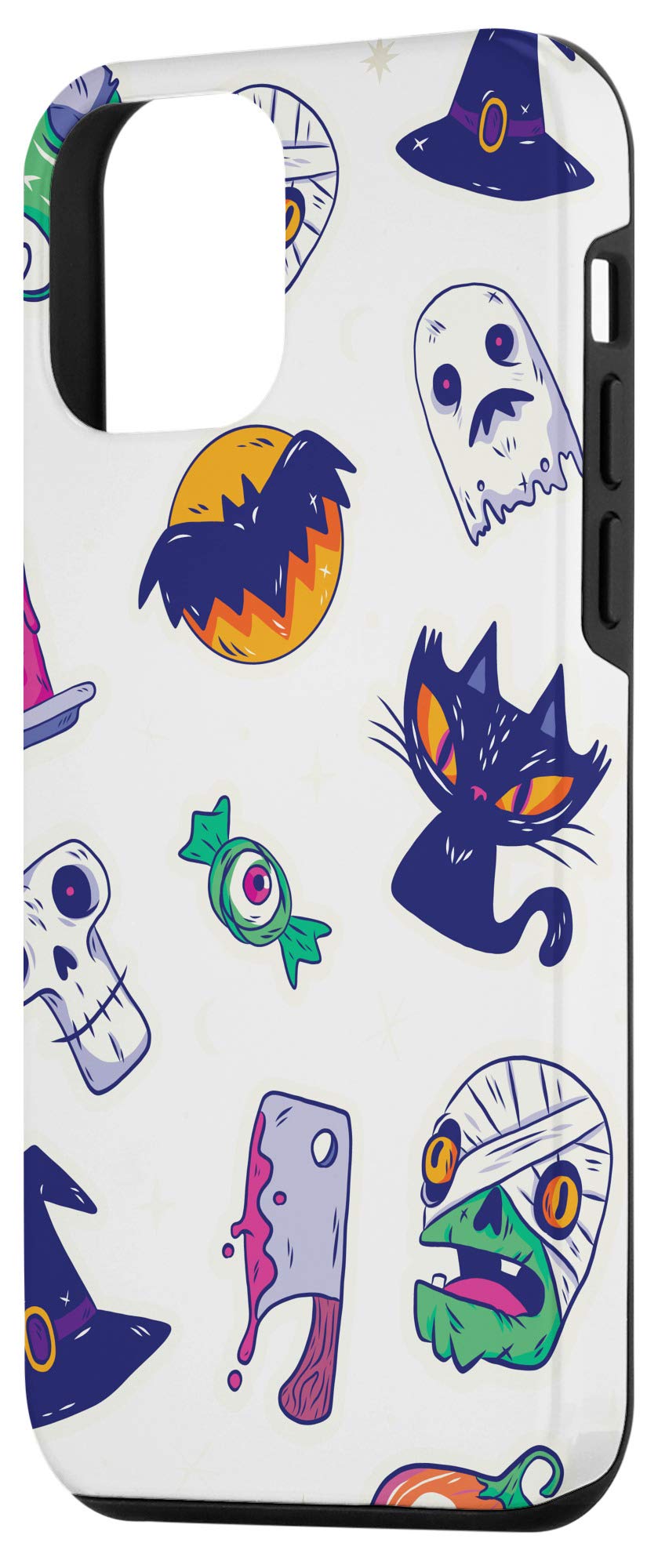 Halloween Bat & Skull iPhone 12 Mini Phone Case - Cute Protective Cover for iPhone 12 Mini - Perfect for Halloween Parties, Cosplay & Spooky Themed Events