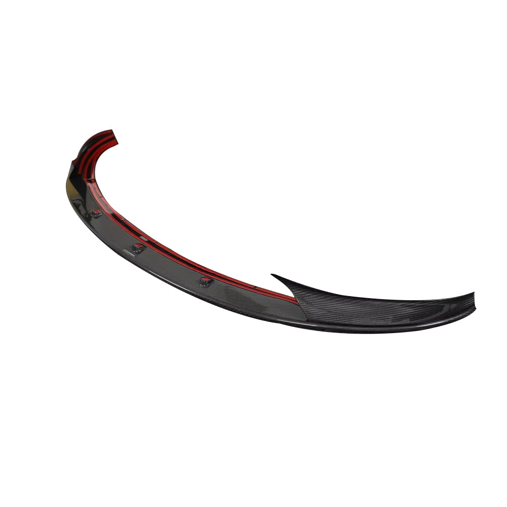 Premium Real Carbon Fiber Front Lip Spoiler for 2024+ Tesla Model 3 (Standard/Long Range) - OEM Fit, Aerodynamic Enhancement | Sporty Styling & Performance Upgrade for Daily Driving & Track Use