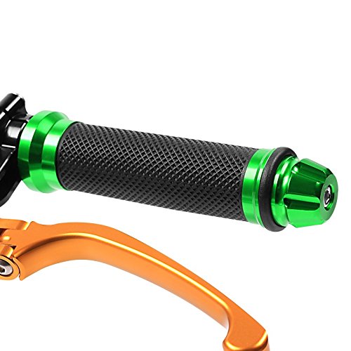 Kawasaki Ninja H2 Compatible Handlebar Grips - 2X Green Motorcycle Hand Grips for Comfort & Control | Perfect for Street Riding & Racing