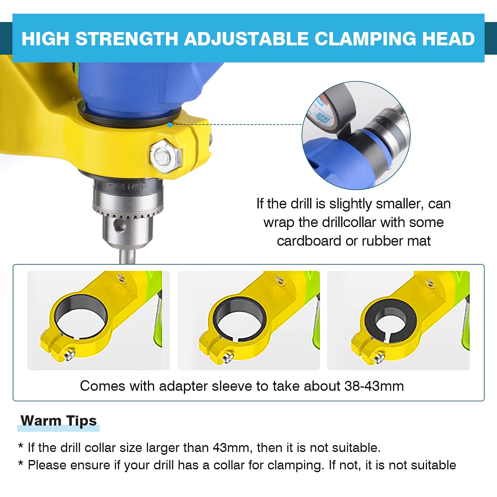 IronWalls Universal Drill Press Stand for Hand Drills - 90° Rotating Adjustable Bench Clamp Holder, Workbench Repair Tool & Drill Press Table Adapter | Perfect for Woodworking, Metalworking & DIY Home Projects