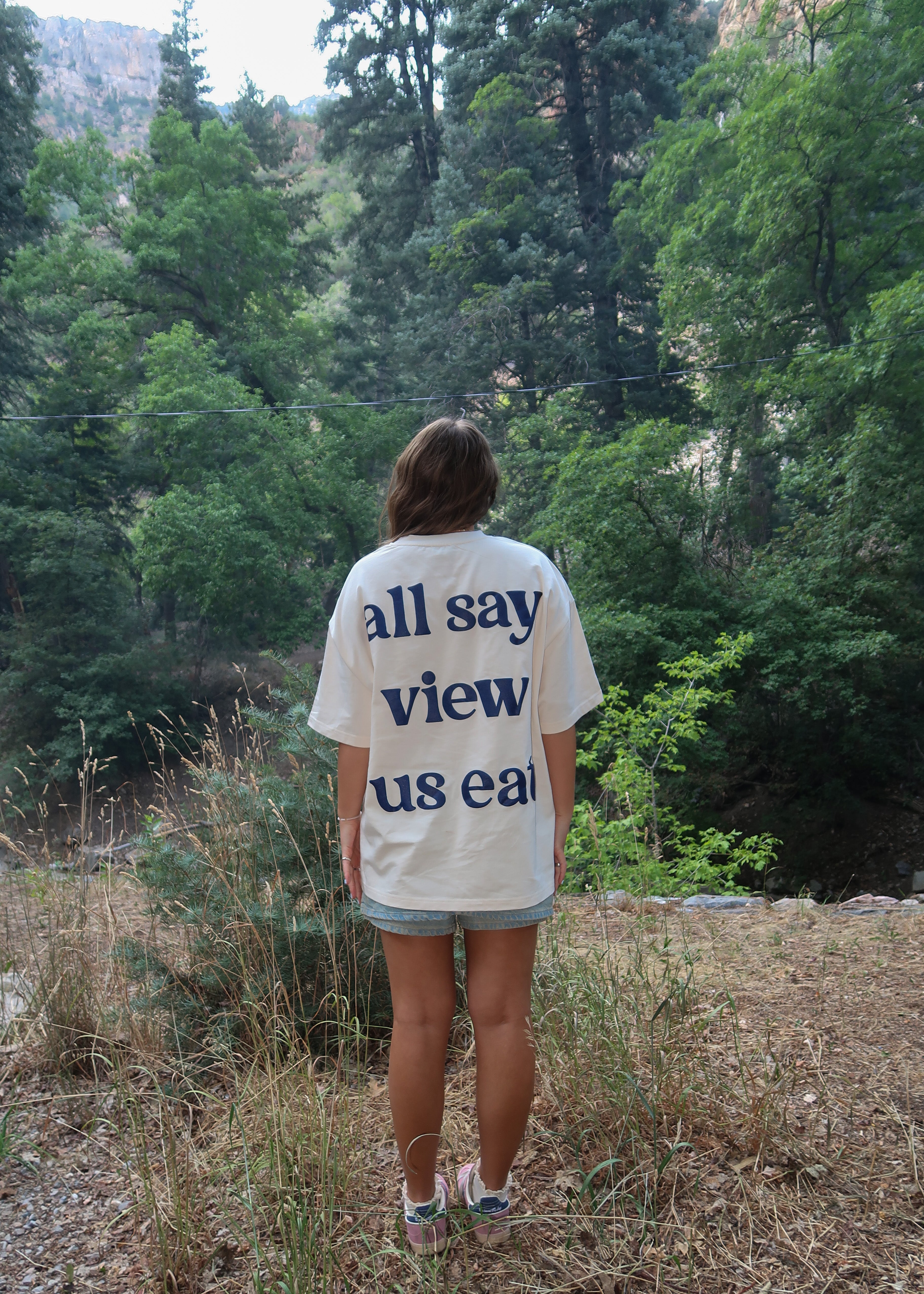Oversized T-Shirt for Women - Isle of View All Say View Graphic Tee - Comfortable Casual Wear for Everyday Outfits & Street Style