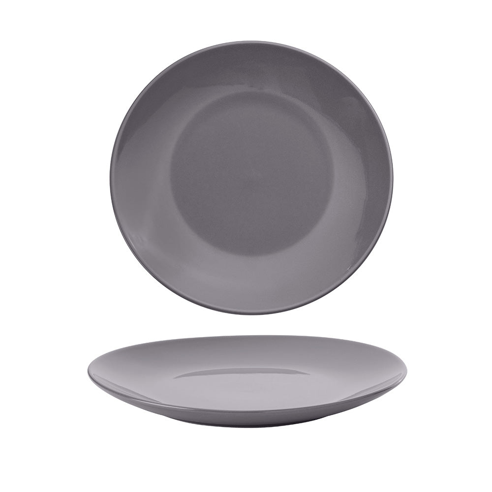 Pebble Stoneware Dinner Plates Set of 4 - 10.6 Inch Round Ceramic Plates for Everyday Dining, Restaurant & Party Use
