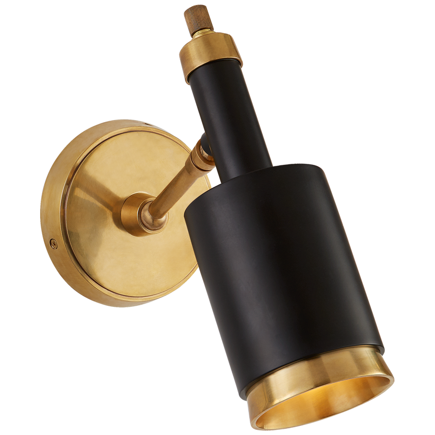 Archer Small Articulating Wall Light in Antique Brass - Adjustable Swing Arm Sconce for Bedroom, Hallway & Reading Nook Lighting