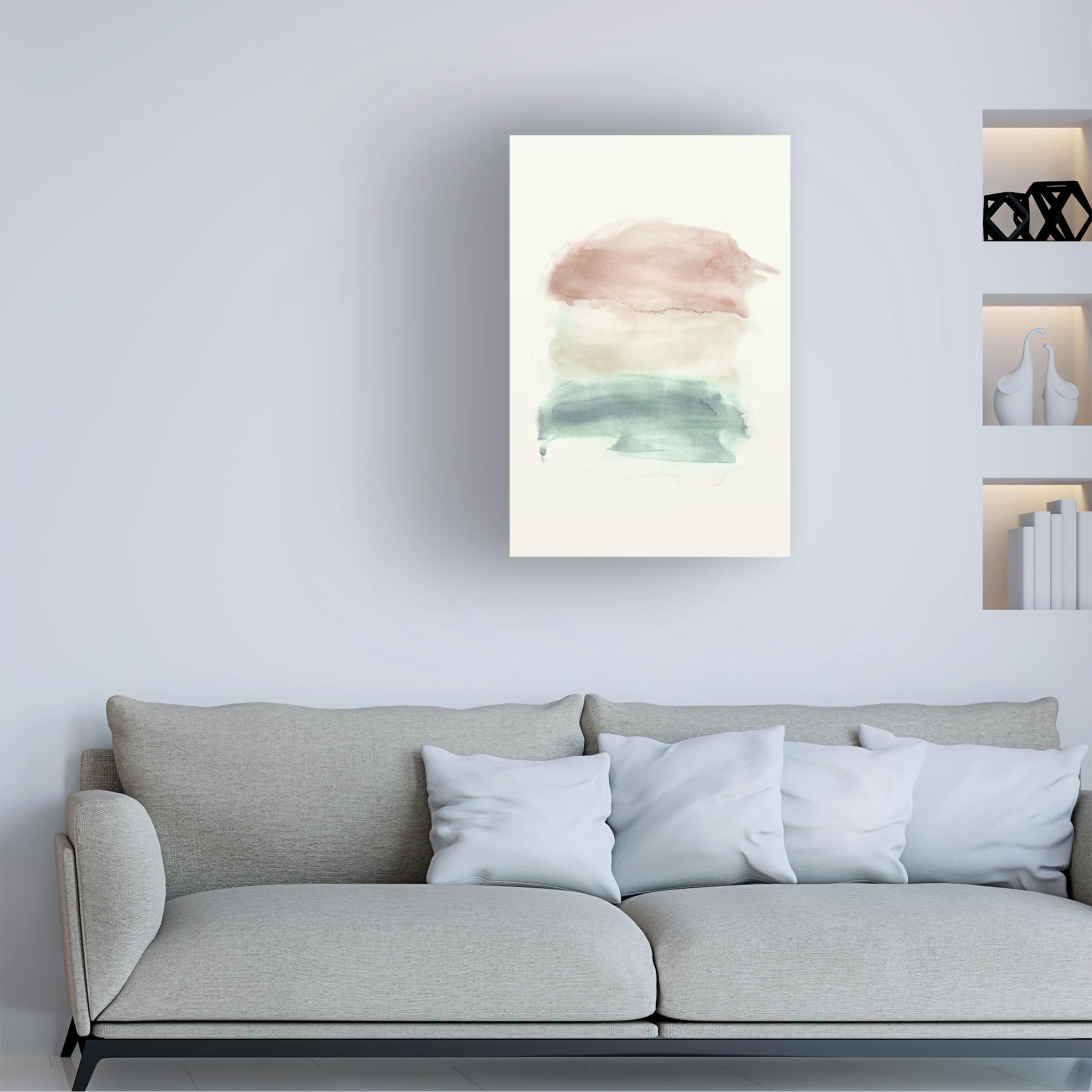 Trademark Fine Art 'Water Flow 1' Canvas Wall Art Print - Modern Abstract Nature Painting for Living Room, Bedroom & Office Decor