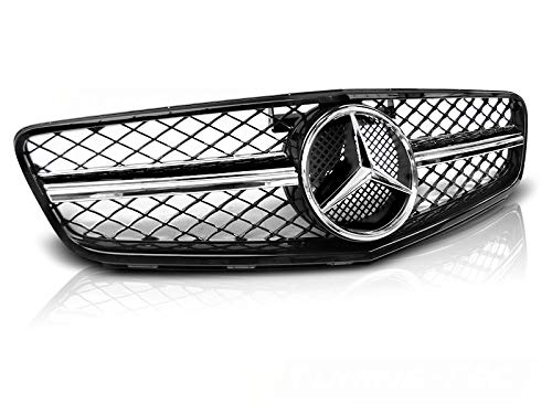 V-MAXZONE Front Grill Replacement for Mercedes-Benz W204 Sedan & Wagon (2007-2014) - RS-203 Sport Grille in Glossy Black Chrome | Perfect Upgrade for C-Class Luxury Look & Enhanced Aerodynamics