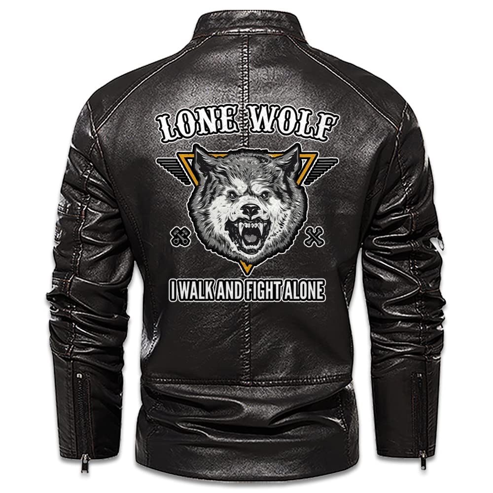 Custom Personalized Men's Leather Biker Vest Jacket - Motorcycle Rider Gift for Lone Wolf Bikers - Perfect for Road Trips & Motorcycle Rallies