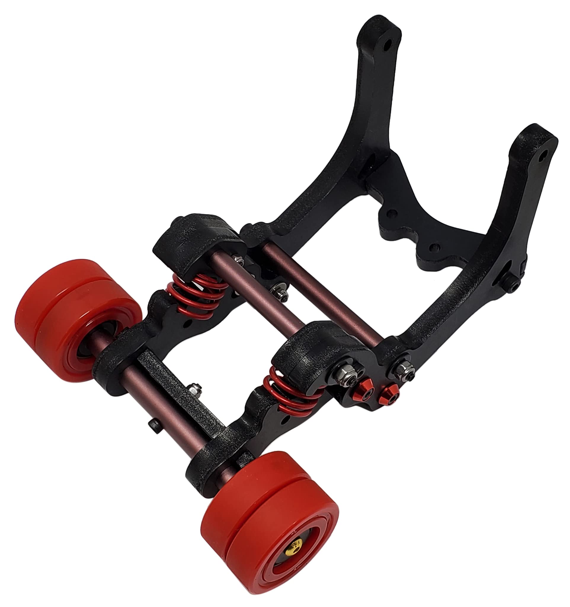 NHX RC Wheelie Bar with 4X Red Rubber Tires for Traxxas X-MAXX 1/5 Scale Monster Truck - Off-Road Stunt Accessory for Backflips & Wheelie Tricks