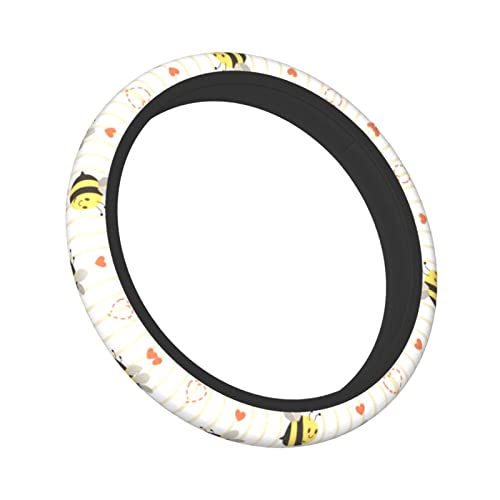 Cute Yellow And White Stripe Bee With Heart