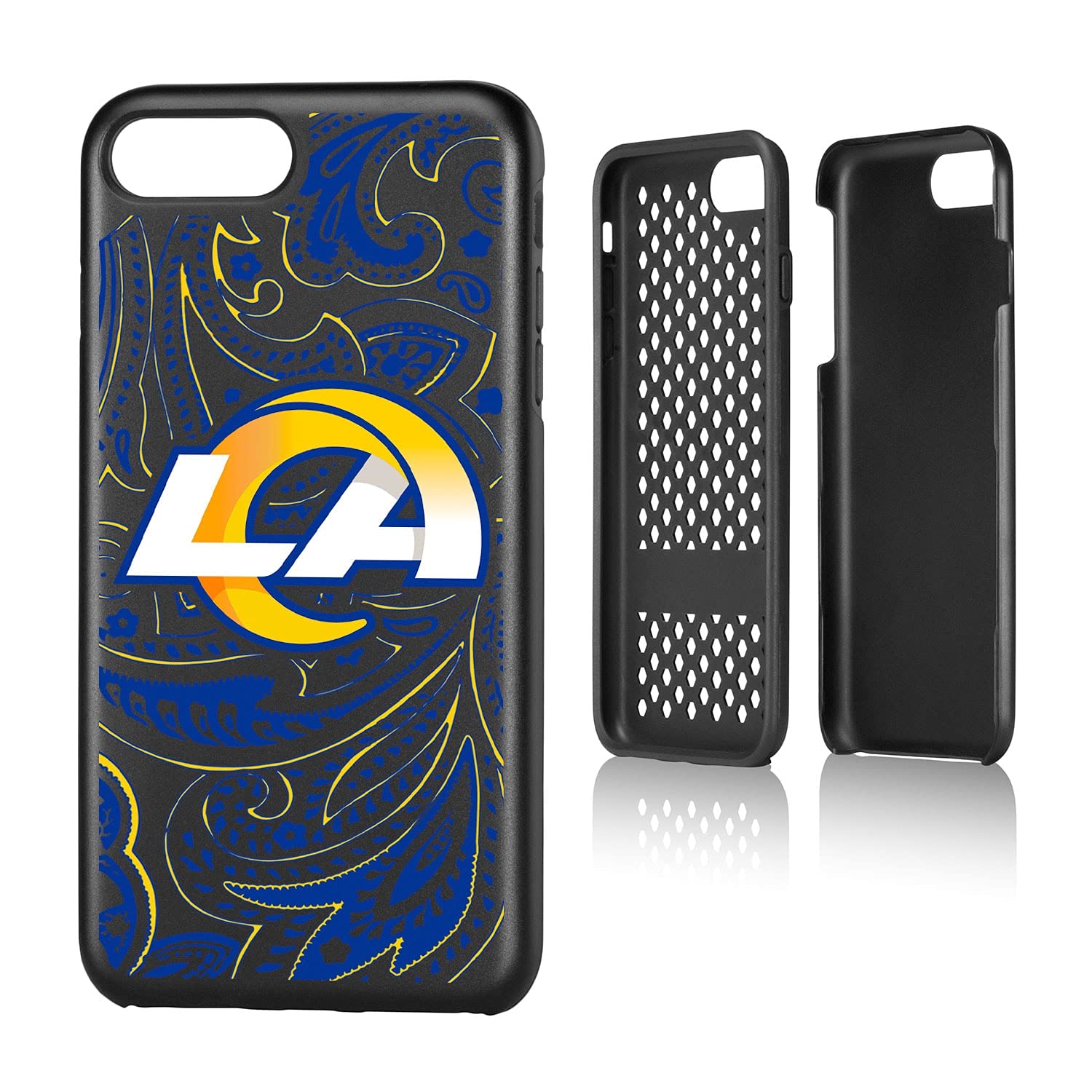 Los Angeles Rams iPhone Case - Rugged Paisley Design Protective Cover for iPhone 12/13/14 Pro Max | Durable Shockproof Phone Case for Football Fans & Sports Enthusiasts