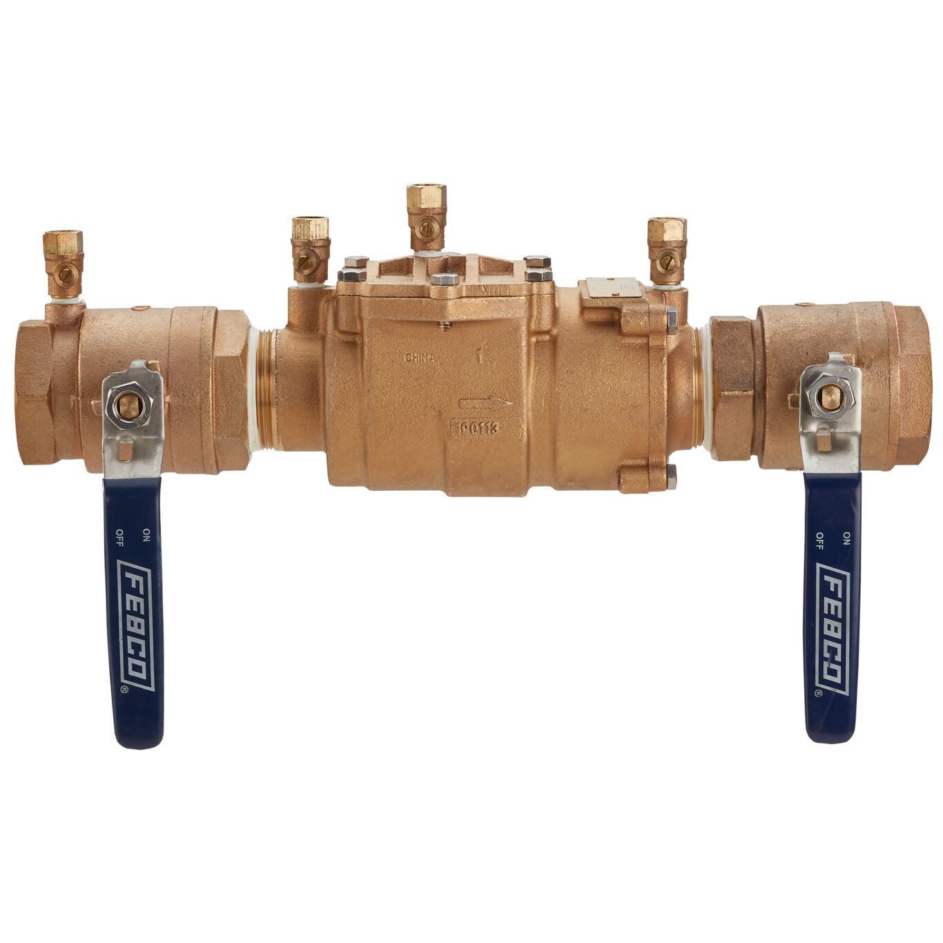 FEBCO 1116 Double Check Valve Assembly Model 850 - 2 Inch Bronze Backflow Preventer with Ball Valves | Ideal for Irrigation, Plumbing & Water Supply Systems