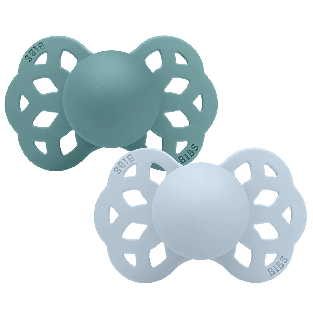 BIBS Infinity Pacifier - 2 Pack, BPA-Free Baby Soother for Newborns & Toddlers - Perfect for Daycare, Travel & Bedtime Comfort