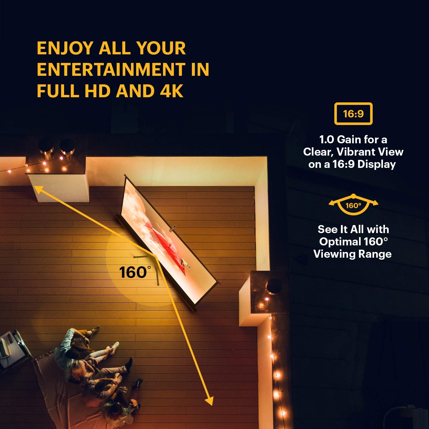 KODAK 100-Inch Portable Projector Screen - Lightweight 16:9 White Projection Screen with Adjustable Tripod Stand & Carry Bag - Easy Setup for Home Theater, Office Presentations, Classroom & Church Events - Perfect for Movie Nights, Business Meetings & Educational Screenings