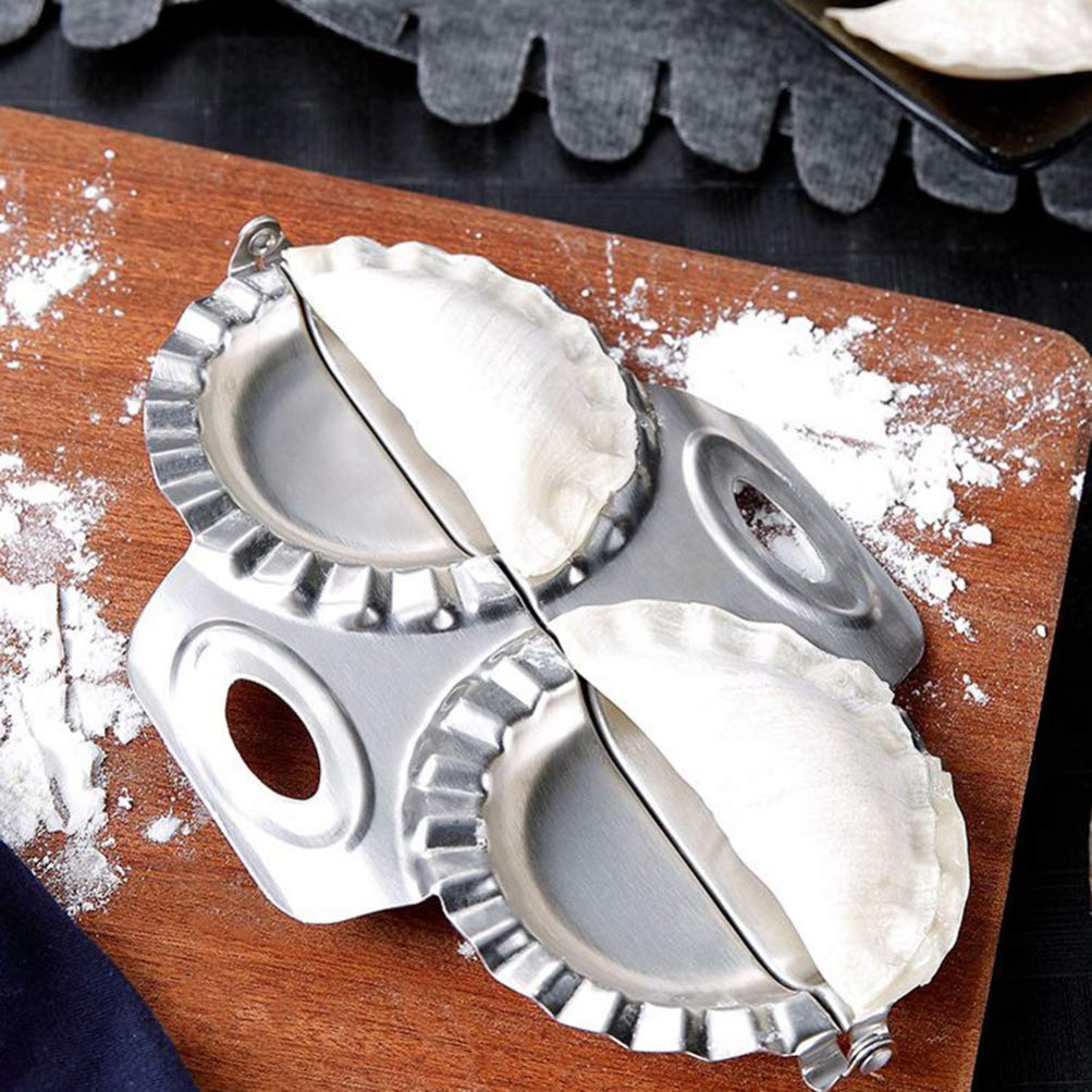 Premium Stainless Steel Dough Press - Pasta, Empanada, Pierogi & Dumpling Maker with 5 Interchangeable Molds | Heavy Duty Pastry Cutter for Homemade Pierogies, Dumplings, Pies & More | Perfect for Italian, Polish & Asian Cuisine | Ideal for Home Cooks & Professional Chefs