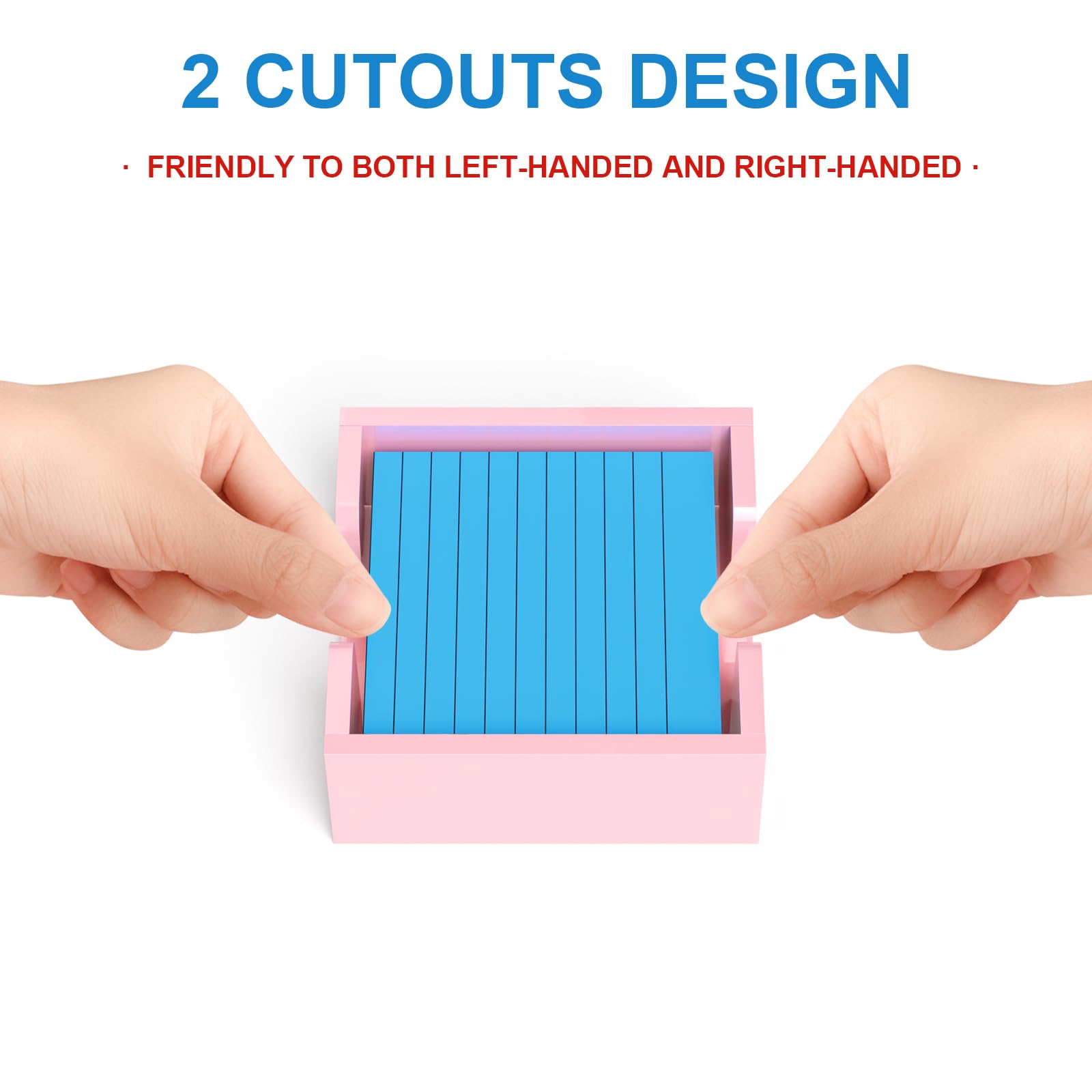 WINFFOR Acrylic Sticky Note Holder Dispenser - 3x3 Inch Clear Memo Pad Organizer for Office Desk, School & Home (Without Pads) - Light Pink | Perfect for Note-Taking, Task Reminders & Workspace Organization