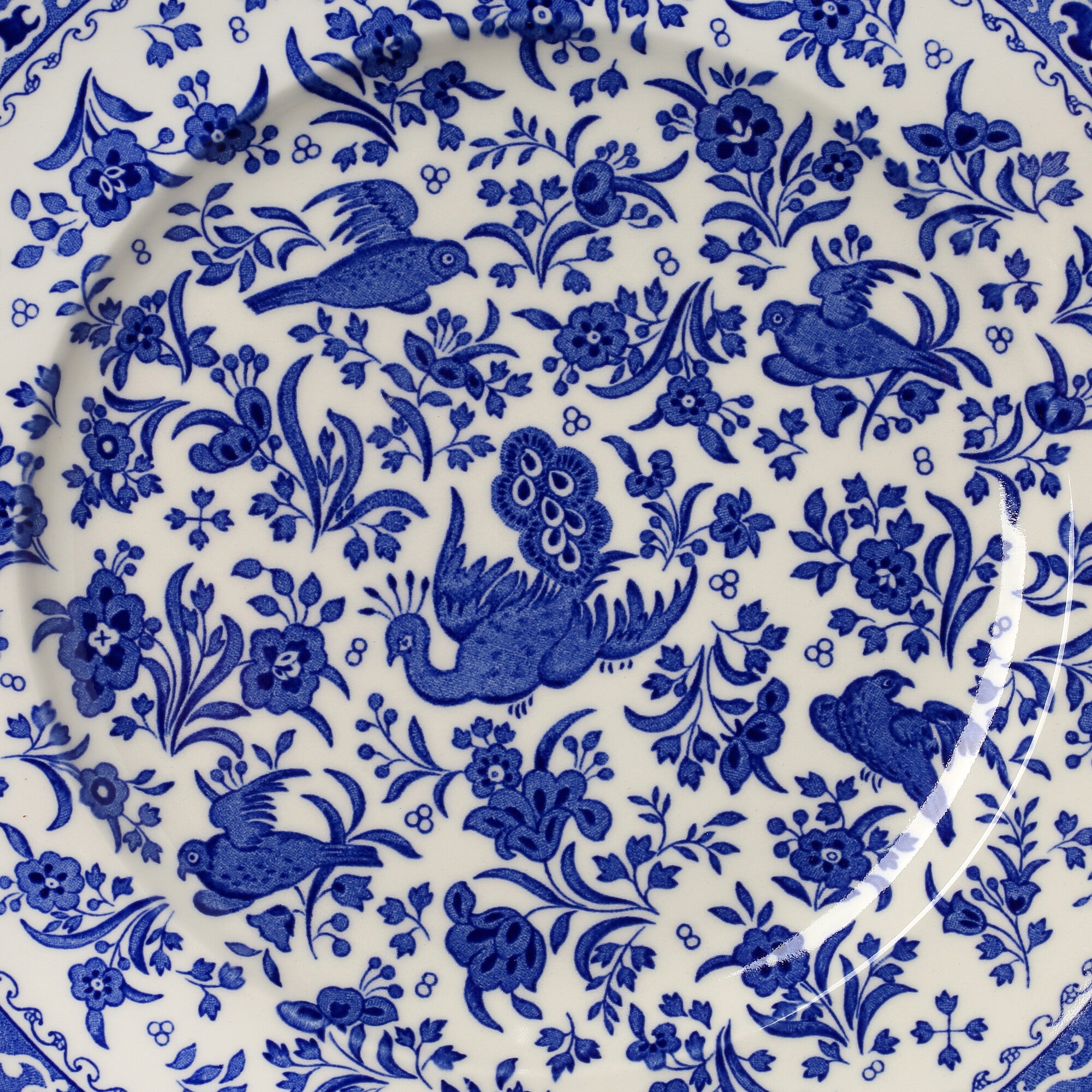 Burleigh Blue Regal Peacock Dinnerware Set - Elegant English Bone China Plates & Bowls - Perfect for Formal Dining, Tea Parties & Special Occasions