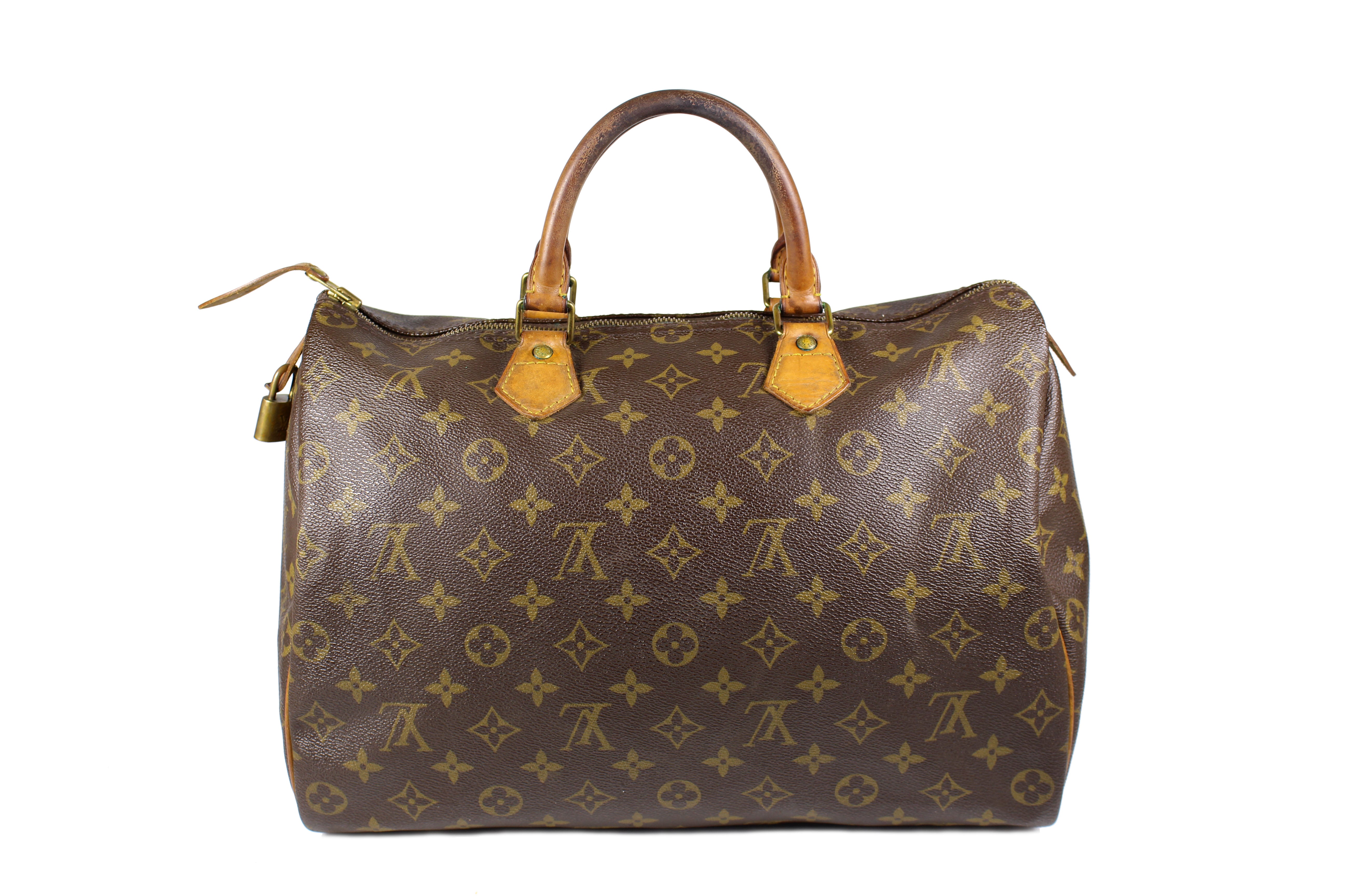 Authentic LOUIS VUITTON Speedy 35 Handbag - Brown Monogram Canvas - Luxury Shoulder Bag for Women - Perfect for Work, Travel & Everyday Use