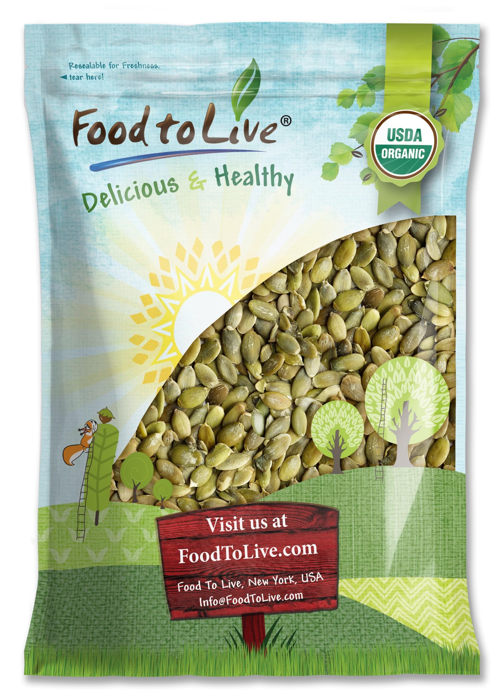 Food to Live Organic Sprouted Pumpkin Seeds – 16 lbs Bulk | Non-GMO, Raw, Shell-Free, Unsalted, No Oil | Vegan & Kosher Certified | Keto-Friendly High Protein Snack Rich in Omega Fats | Perfect for Salads, Oatmeal, Yogurt Toppings & Healthy Baking