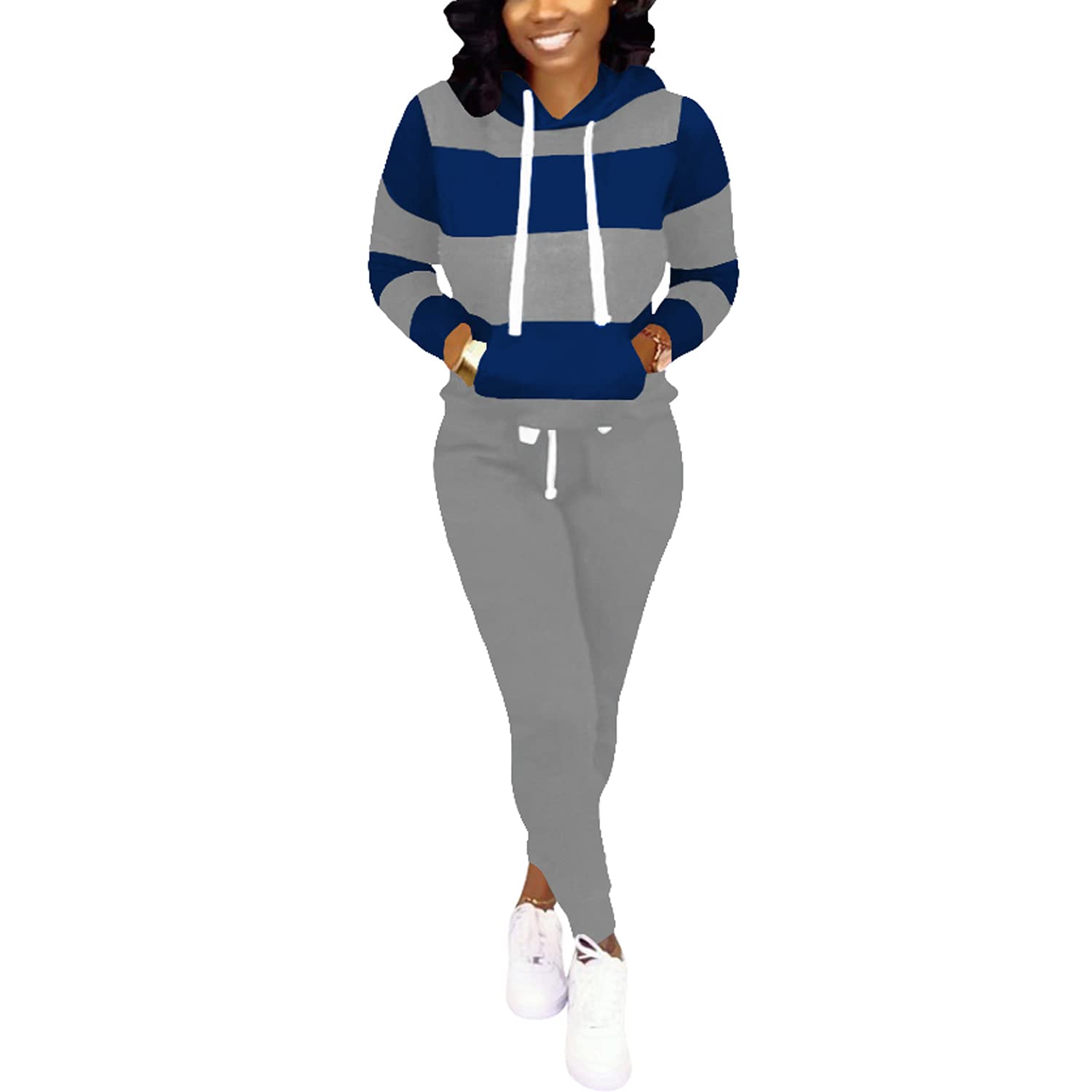 Nimsruc Women's Two Piece Jogging Suits - Casual Tracksuit Outfit for Running, Gym, Lounge & Streetwear Fashion