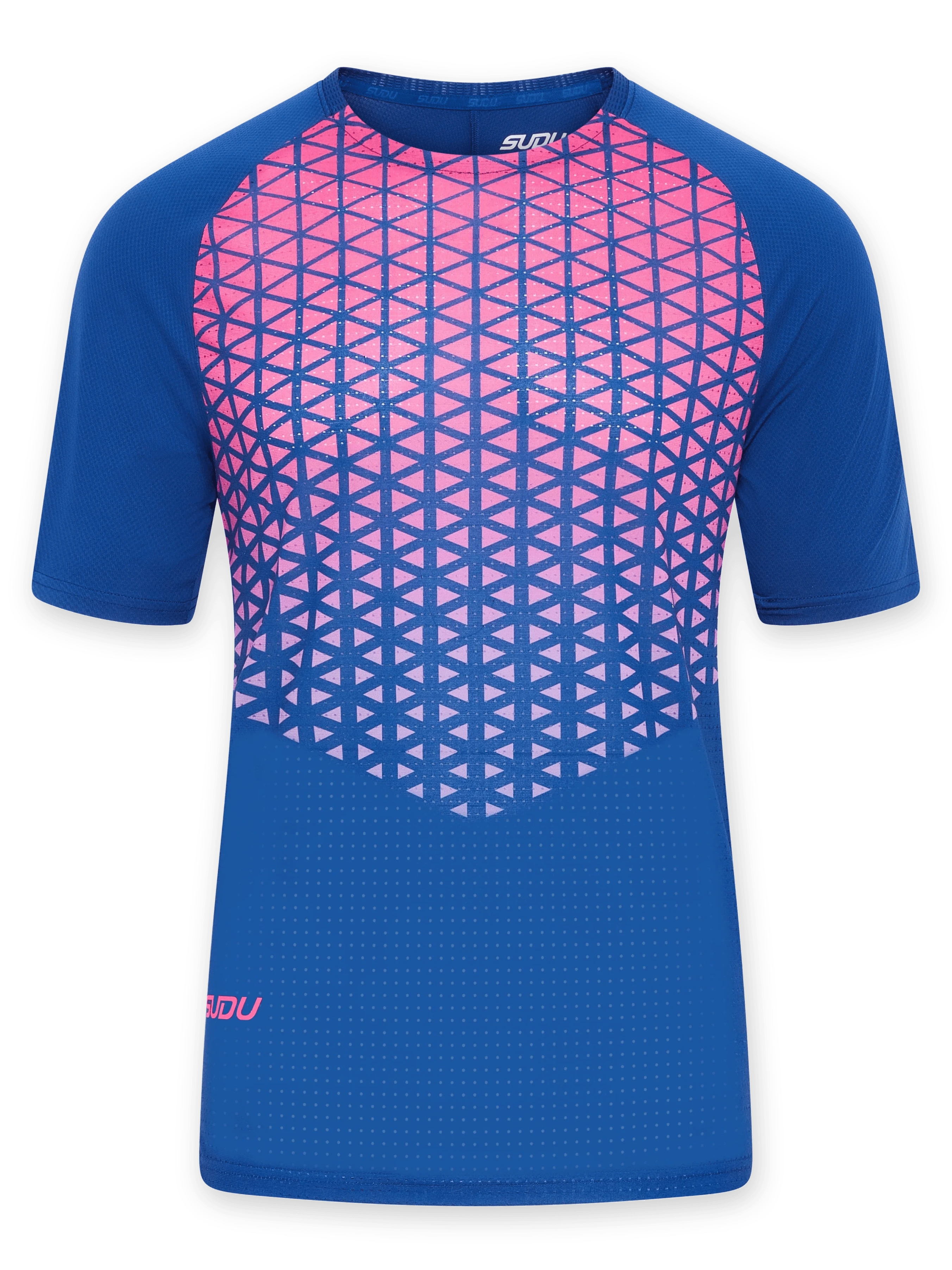 SRT SS 01 Men's Short Sleeve T-Shirt - Dark Blue & Pink Cotton Tee for Casual Wear, Gym & Everyday Outfits