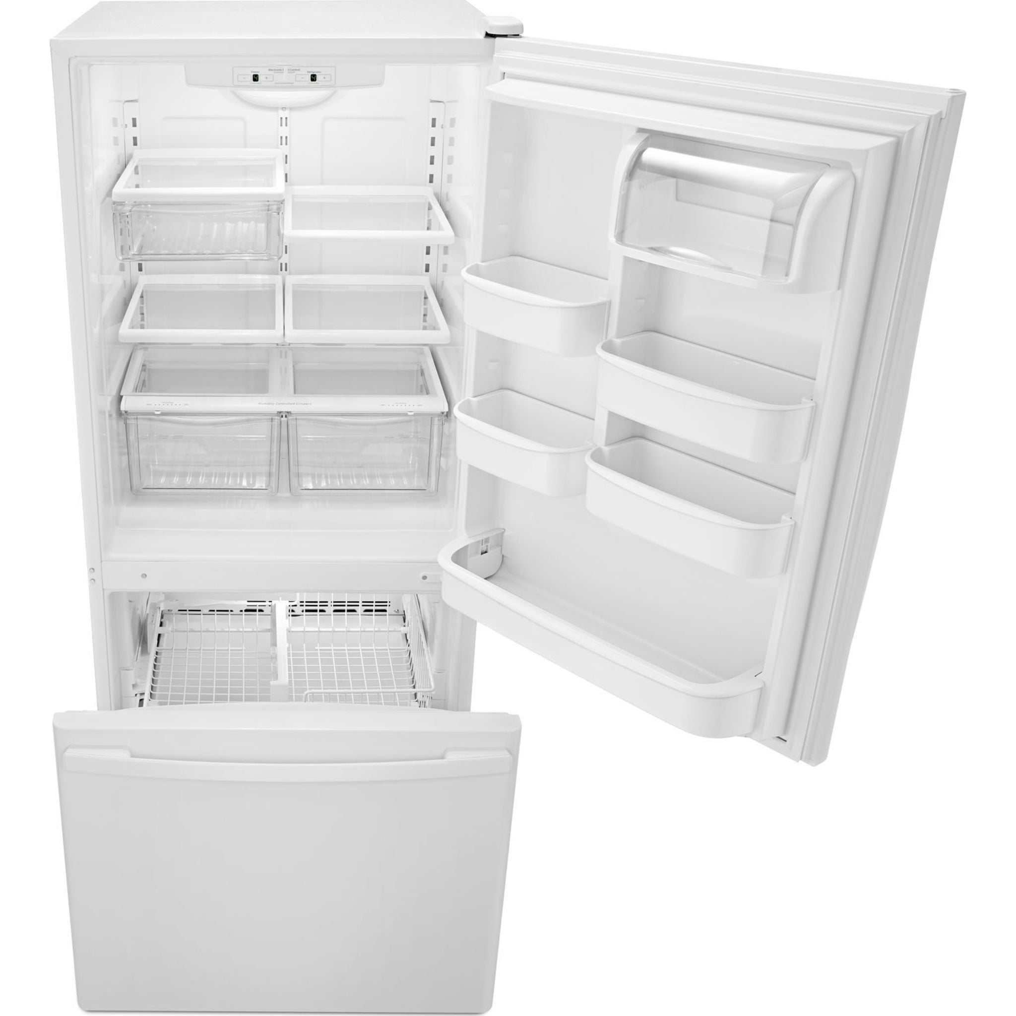 Amana ABB1924BRW Bottom Mount Refrigerator - 18.2 Cu. Ft. White Energy Star Rated for Kitchen & Home Use
