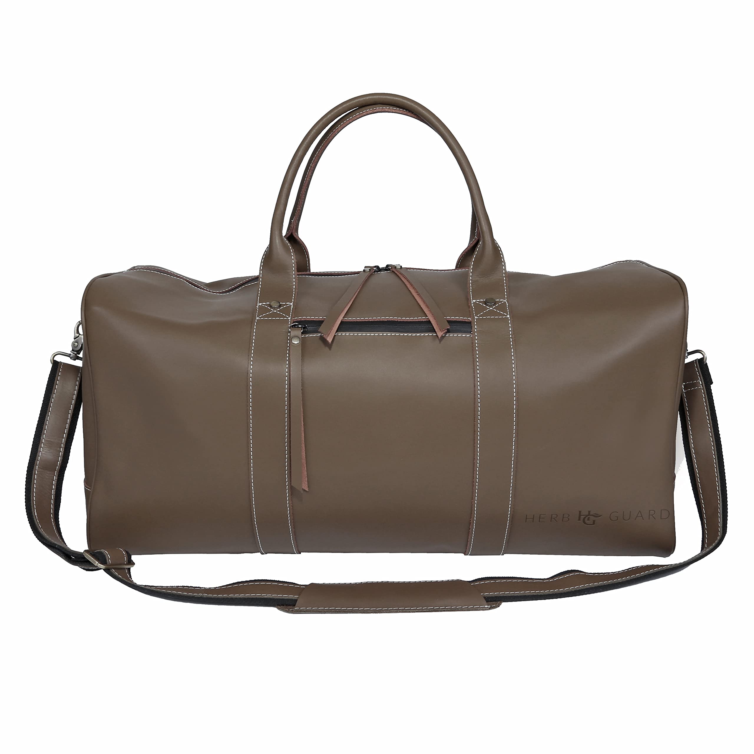 Herb Guard Genuine Leather Smell Proof Duffle Bag for Travel, Gym & Outdoor Adventures - Airtight Odor Protection for Sports & Daily Use